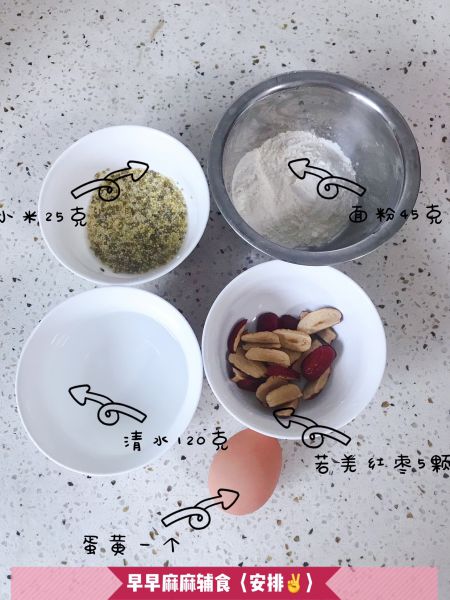 第1步(宝宝辅食-小米红枣松饼的做法)