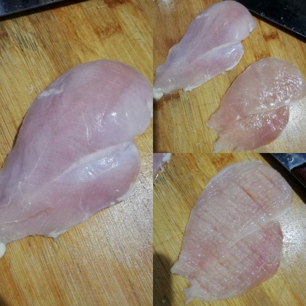 第1步(鸡胸肉减肥沙拉（嫩煎鸡胸肉）的做法)