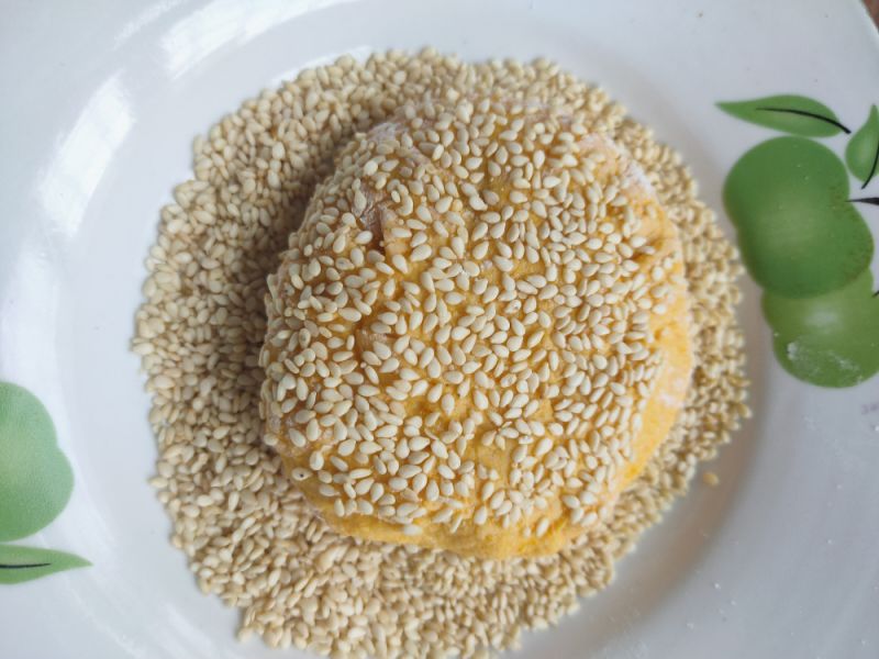 第6步(木薯粉版玫瑰花酱南瓜饼的做法)