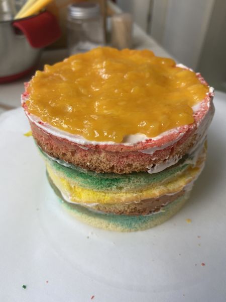 彩虹蛋糕4寸蛋糕成品图