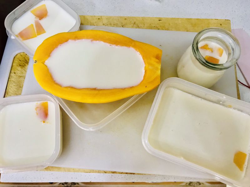 第8步(木瓜椰奶冻+木瓜椰奶小方/布丁（清爽低卡版，60大卡/100克）的做法)