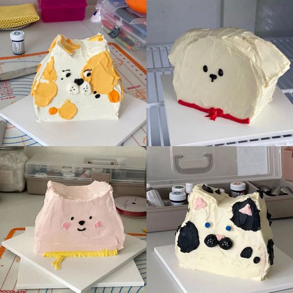 韩国丑萌宠物蛋糕合集成品图