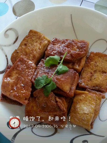 五香煎豆腐成品图