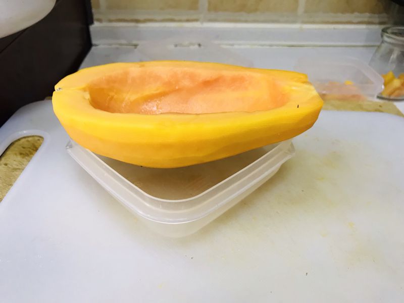 第4步(木瓜椰奶冻+木瓜椰奶小方/布丁（清爽低卡版，60大卡/100克）的做法)