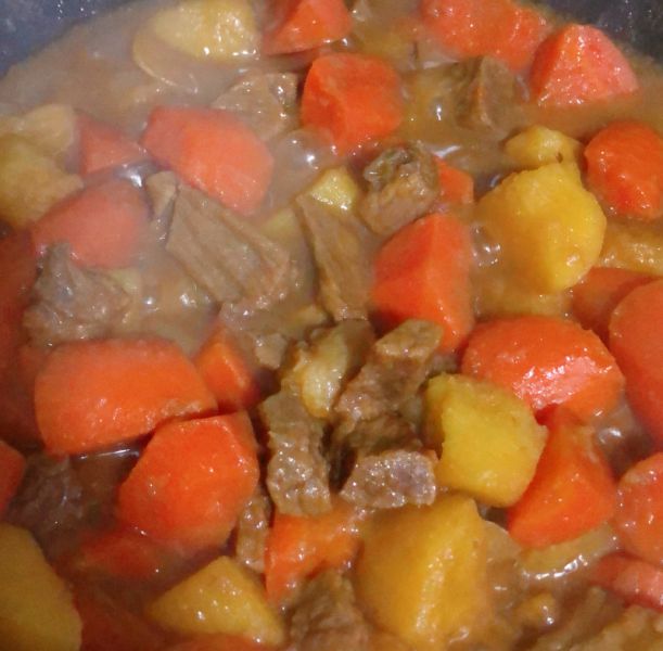 土豆胡萝卜炖牛肉成品图
