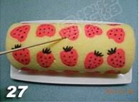 第27步(彩绘草莓蛋糕卷的做法)