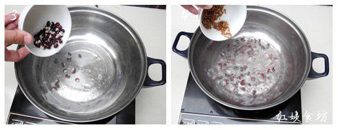 第2步(熊猫豆煲红米粥的做法)