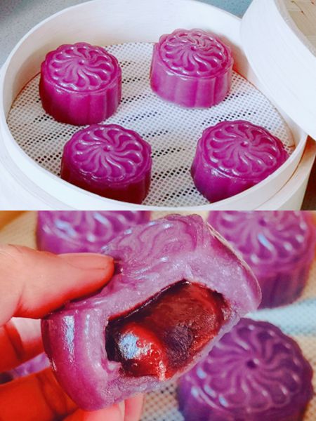 零失败❗️免烤箱❗软糯Q弹的紫薯糯米饼成品图