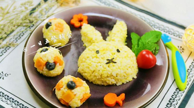 第11步(榴莲水果香饭团 宝宝辅食，大米+小米+高粱+木瓜+蓝莓的做法)
