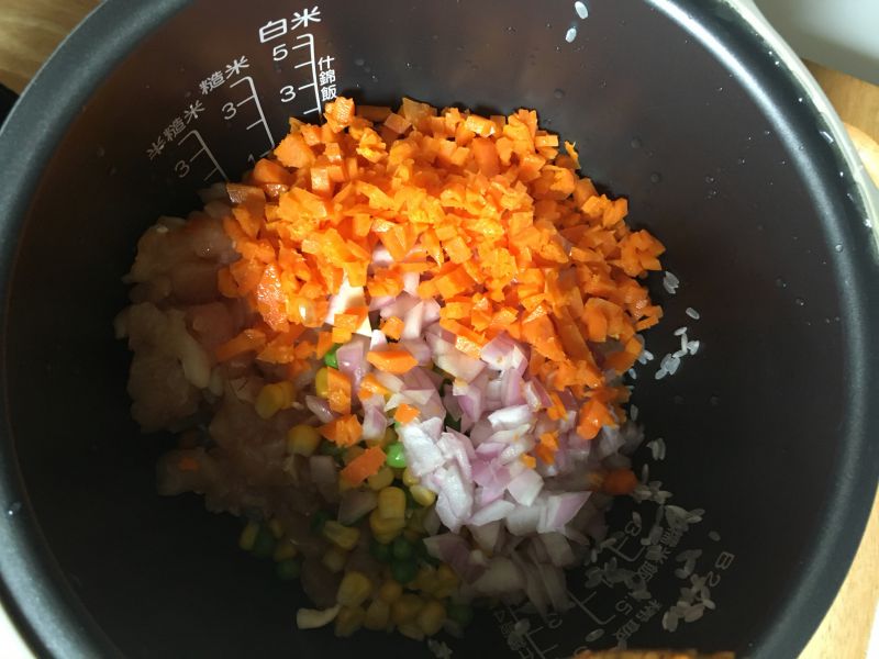 第6步(鸡肉蔬菜焖饭（儿童食谱）的做法)