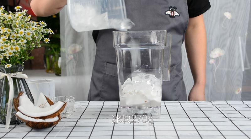 第5步(生打椰椰奶冻沙冰款，广州誉世晨饮品培训教程的做法)