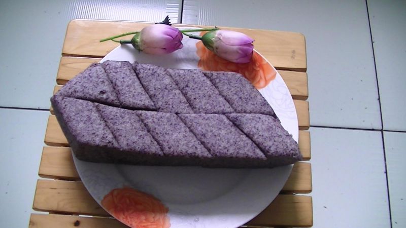 黑米蛋糕 黑米糕 传统糕点 小吃 台州特产 留方自用成品图
