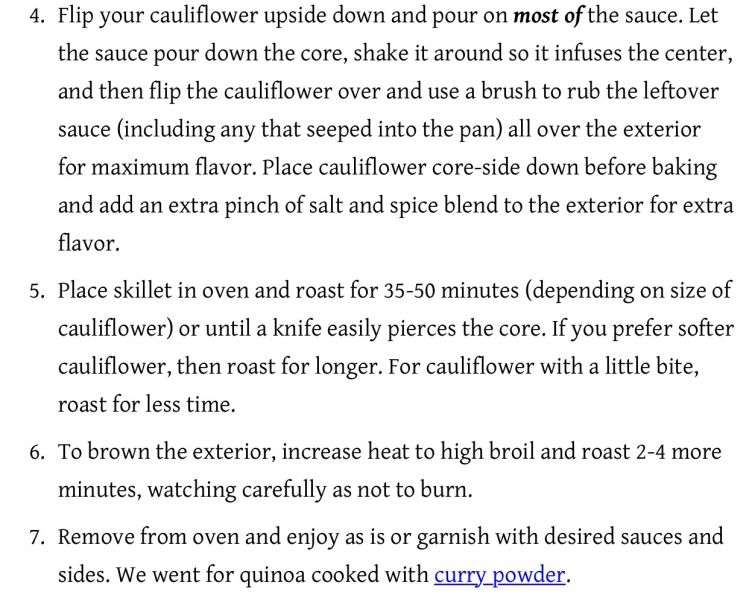 第4步(WHOLE ROASTED CAULIFLOWER咖喱烤花菜的做法)