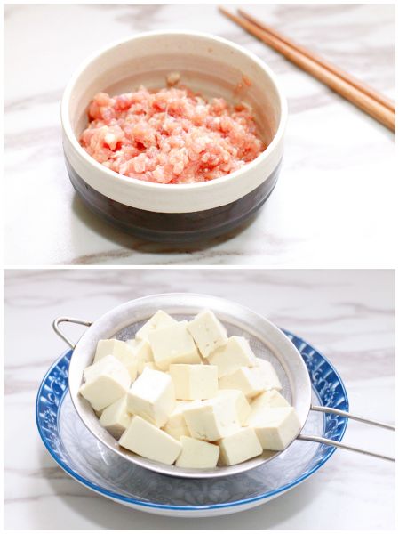 第1步(五香肉沫烧豆腐的做法)