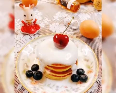 迪士尼公主的下午茶——酸奶松饼成品图