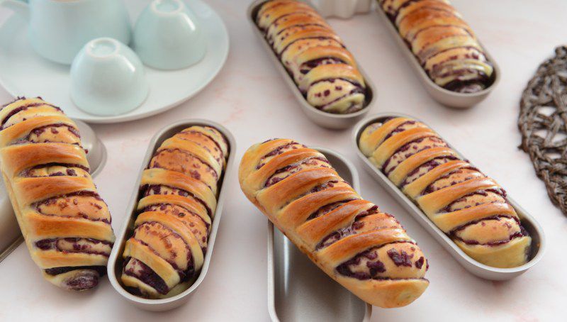 紫薯面包卷成品图