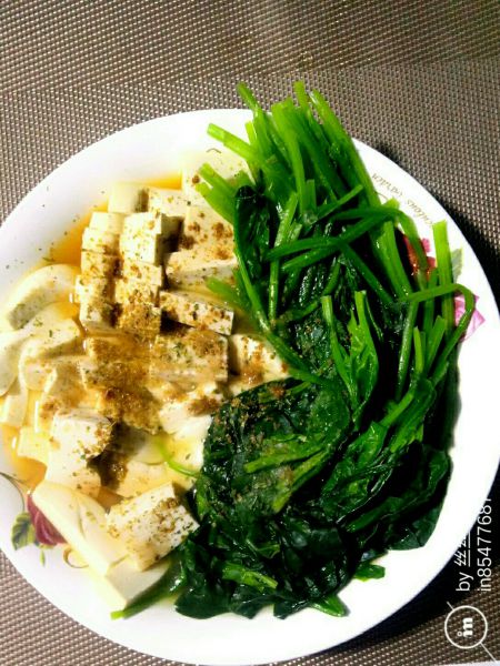 第6步(减脂晚餐-菠菜蒸豆腐的做法)