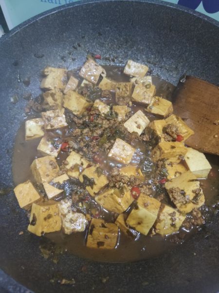 第6步(酸菜肉沫豆腐的做法)