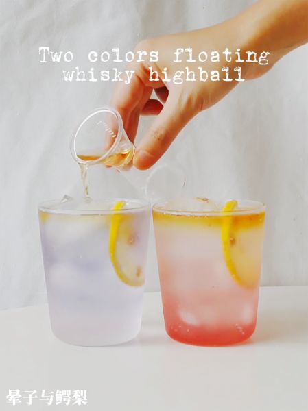 双色悬浮威士忌highball成品图