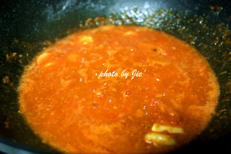第8步(真正的茄汁虾仁（整虾）意面的做法)