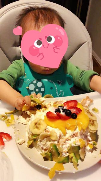 第9步(宝宝周岁蛋糕-水果smash cake（不加奶油的smash蛋糕）的做法)