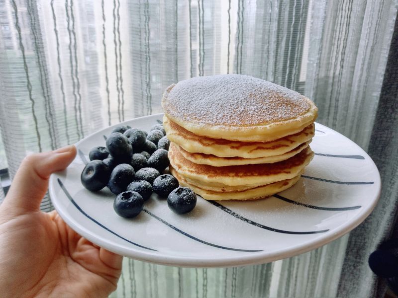 超简单的美式松饼食谱pancakes成品图