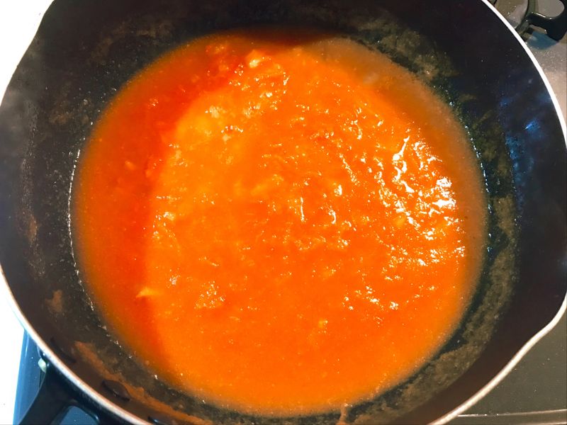 第2步(纯素番茄黄豆（无五辛）的做法)